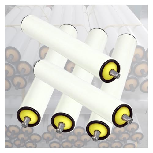 PVC Conveyor Rollers Set of 5, Smooth Material Handling, Industrial Powerless Rollers, Lengths: 32 28 24 20 18 17 16 14 12 10 8 6 4 Inch, Diameter 1.6"/40mm, Total Length 350mm