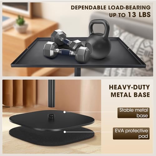 Beamer Ständer, Multifunktionaler 360° Schwenkbarer Höhenverstellbar 40-155 cm, Projektor Ständer mit Platte aus Hochwertigem Kohlenstoffstahl für Präsentationen, Heimkino, Büro – Traglast bis 6 kg