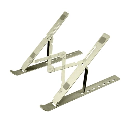 Image of Zebronics NS2000 Plus Laptop Stand, Supports Up to 17-Inch Laptops, 5kg Load Capacity, 7-Level Adjustable Height, Ergonomic Foldable Design, Anti-Slip Silicone Pads (Gun Grey)