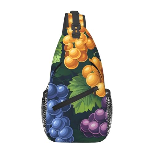Mochila tipo sling con diseño Colorful Grape Fruit