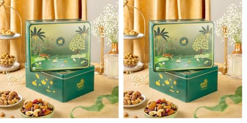 Image of Paper Boat Diwali Dry Fruits Gift Box, 240g - Diwali Gift Hamper | Festive Dry Fruit Gift | Assorted Mixed Nuts, Dry Fruits & Trail Mix | Cashew, Almonds, Berries and Mixed Nuts (Pack of 2)