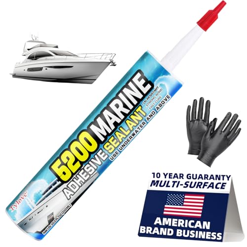 [Crystal Clear] 5200 Marine Sealant Clear - UV-Resistant Waterproof Adhesive for Boats, Windows, Glass & Marine Applications Eco-Friendly, Low Odor (10.5 Oz Tube)