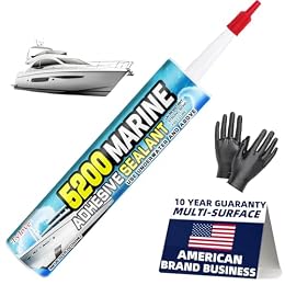 [Crystal Clear] 5200 Marine Sealant Clear - UV-Resistant Waterproof Adhesive for Boats, Windows, Glass & Marine Applications Eco-Friendly, Low Odor (10.5 Oz Tube)