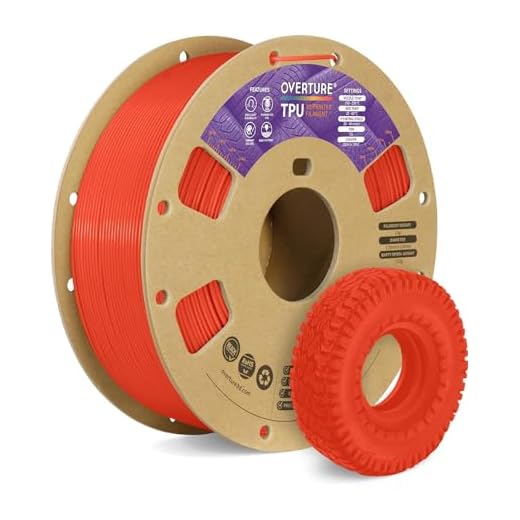 OVERTURE TPU Filament 1.75mm Flexible Roll, 95A Soft 3D Printer Filament, 1kg Spool (2.2 lbs), Fit Most FDM Printer (TPU Neon Red)