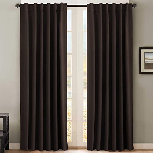 H.Versailtex - Cortinas opacas térmicas aislantes - Pestaña superior / Dobladillo para barra- Sin alzapaños (juego de dos paneles)