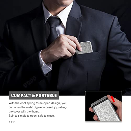 Yusud Cigarette Case For 100'S, Metal Cigarette Holder For Weed Accessories, Vintage Peaky Blinders Box, Pocket Lighter Case, Joint Storage, Unique Birthday Christmas Gifts For Women Men #TOP4