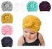 DANMY Baby Girl Hat with Rabbit Ears Toddlers Soft Turban Knot Bow Cap (7pcs (as Shown))