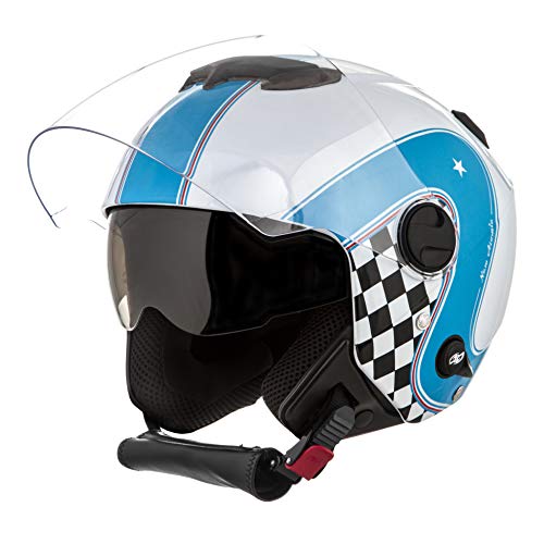 Pro Tork Capacete New Atomic Vintage 56 Branco/Azul