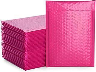 Switory 25Pcs Poly Bubble Mailers A5 Padded Envelopes Bulk Bubble Lined Wrap Polymailer Bags for Shipping Packaging Mailing Self Seal Pink 15.2cmx22.9cm