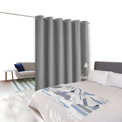 Image of NICETOWN Room Separating Divider, Room Divider Curtain Screen Partitions, Vertical Blind for Sling Door, Blackout Window Curtains Privacy Blinds for Patio (Silver Grey, 1 Panel, 9ft Tall x 10ft Wide)