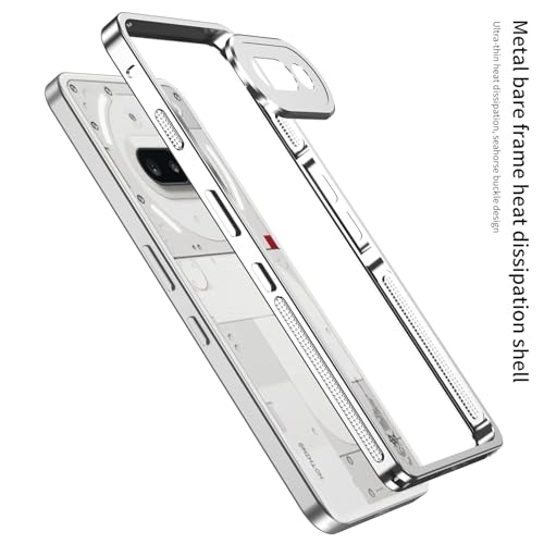 Image of for Nothing Phone (3a) Bumper Cases Metal Frame Heat Dissipation Cover with Lens Protector - Black