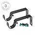 Ivilon Drapery Treatment Window Curtain Rod - Square Design 1 1/8 Rod. 48 to 86 Inch. Black