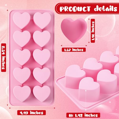 Hushee Pack de 3 Moldes para Hielo Forma Corazón de Silicona miniatura 2
