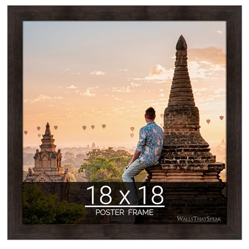 wallsthatspeak 18x18 Espresso Brown Picture Frame for Puzzles Posters Photos