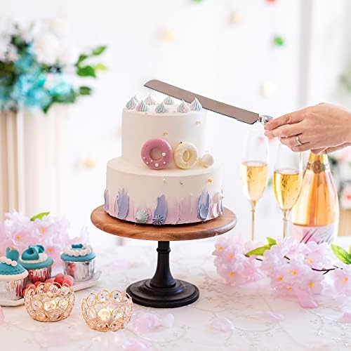 Inweder Wooden Cake Stand Rustic - Set of 3 Wood Cupcake Stands Display Set Round Cakestand for Afternoon Tea Cupcakes Vintage Decoration Dessert Display Plate with Base Birthday Party Wedding Decor