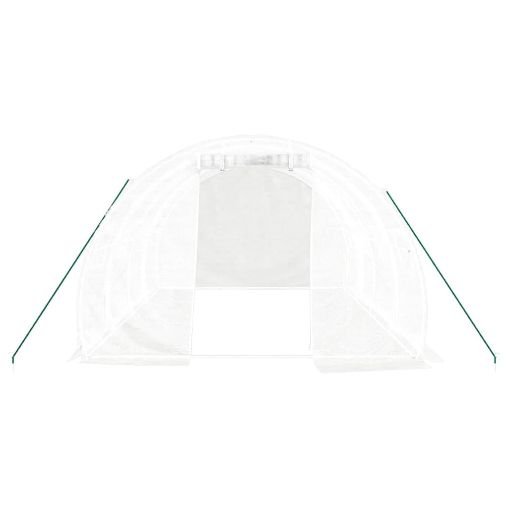 Invernadero con Estructura de Acero Blanco 12 m² 4x3x2 m Tunel Invernadero Huerto para Plantas con Paredes Laterales Enrollables, Impermeable