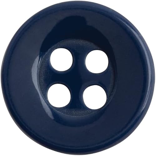 Botones azul marino de 20 L, botones redondos de 4 agujeros para manualidades, botones de camisa resistentes, botones de plástico, paquete de 12