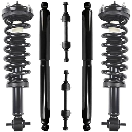 Image of Detroit Axle - 4WD Struts Shock Absorbers Kit for 2015-2020 Ford F-150, Front Struts w /Coil Springs Sway Bars Rear Shock Absorbers 2016 2017 2018 2019 Replacement