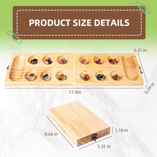 Juego de mesa Mancala para niños y adultos de madera miniatura 5
