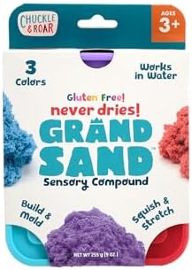 Chuckle & Roar Grand Sand, Sand Art Kit, Party Favors, Never Drying, 3 Pack