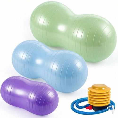 Image of Jexine Peanut Ball Set for Kids Yoga Balance Exercise Ball for Pregnancy & Home Gym, Includes 1 Pump & Different Size Options