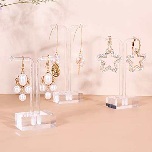 GemeShou 3pcs acrylic T bar earring display stand for show,