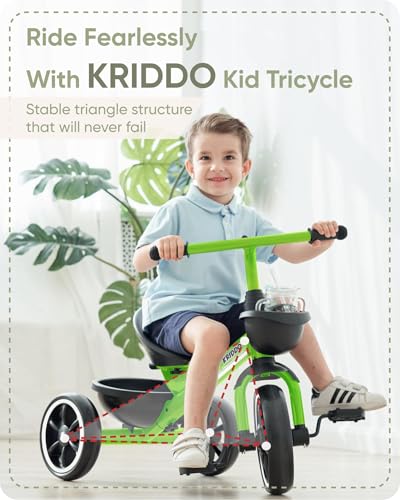 Kriddo TC003-GREEN Tricycles Age 24 Month To 4 Years, Toddler Kids Trike For 2.5 To 5 Year Old thumb #1