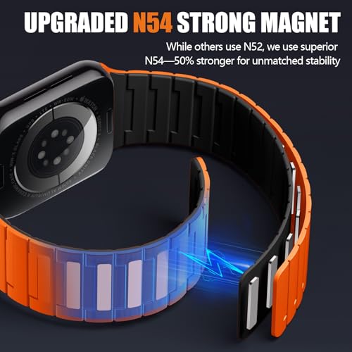 Image of SNBLK Magnetic Watchband Compatible with Apple Watch for Men 44mm 45mm 46mm 49mm 42mm 41mm 40mm 38mm Women, Silicone Sport Strong Magnet Strap for iWatch Series 11 Ultra 3 Ultra 2 Se 10 9 8 7 6 5 4 1