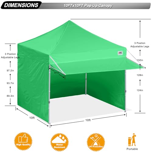 Image of ABCCANOPY 10x10 Commercial Pop up Canopy Tent with Awning Sidewall