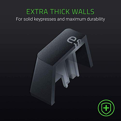 PBT Keycap Upgrade Set - Compatibile con la retroilluminazione (materiale PBT superiore resistente alla lucentezza, stampaggio a doppio taglio con caratteri ultra sottili) Nero - Tastiera gaming - Immagine 2