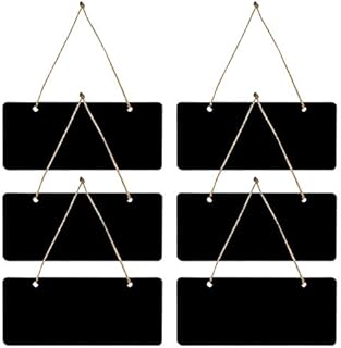 Dokpav mini chalk boards, 6pcs Hanging Small Wood Rectangle Blackboard, Message Memo Board,place cards for Home Office Restaurants Cafes Walll Weddings Birthday Parties Menu Sign Event Decorations