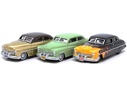Set 3 Autos 1949 Mercury 1:87 Escala Oxford Diecast miniatura 2