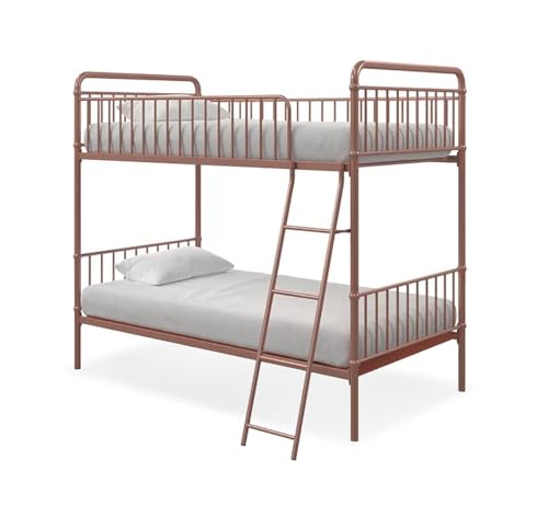 Image of APRODZ Marks Twin Bunk Bed (Metal - Rose Gold Powder Coated)