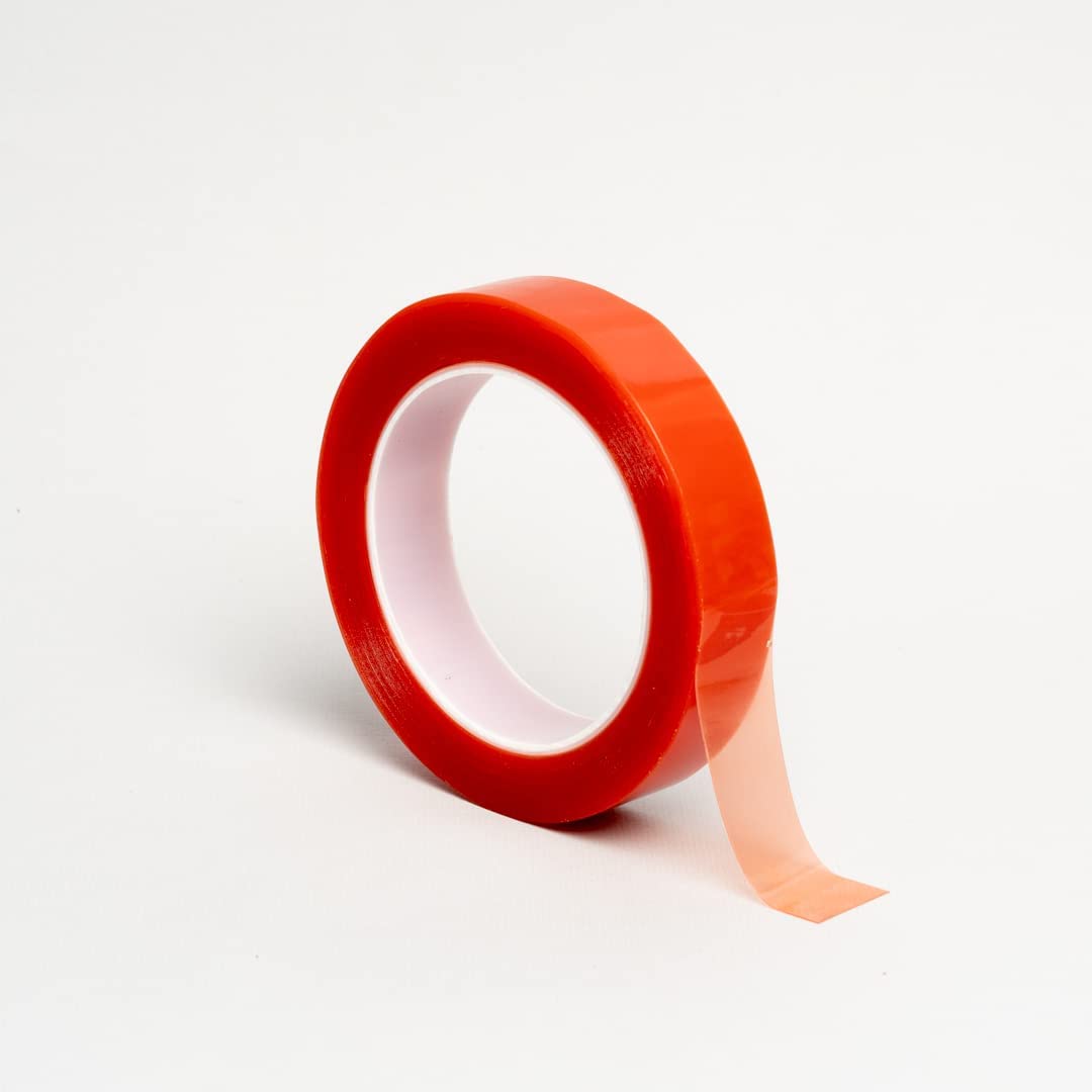 Artnery Red Double Side Strong Polyster/Acrylic Transparent Tacky Tape (6mm x 5 meter)