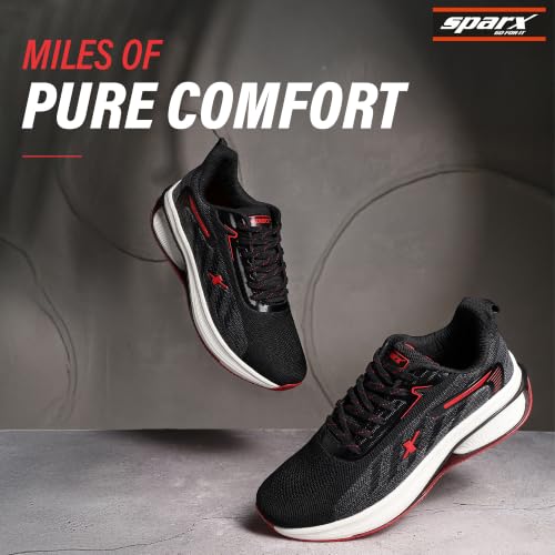 Image of SPARX Sports Running Shoes for Men - Lightweight Breathable Lace-Up Athletic Shoes with Cushioned Comfort, Shock Absorption, Durable Grip, Flexible Sole & Everyday Walking Performance