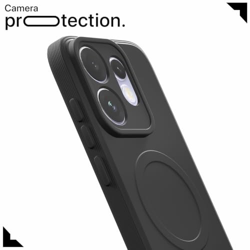 Image of Pikkme Back Cover for Oppo Reno 16 5G Soft Matte Silicone Mag-Safe Design (Mag-Safe Not Support) Camera Protection | Slim Fit Bumper Cover (Black)