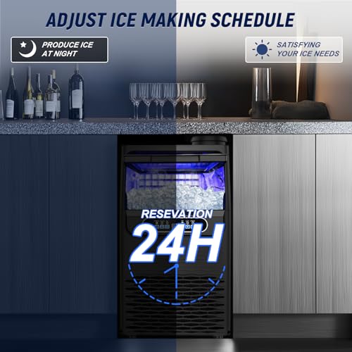 Image of SOZT Under Counter Ice Maker Machine, 100LBS /24H, 20LBS Capacity | Commercial Ice Maker, Self-Cleaning Freestanding Stainless Steel Ice Cube Maker for Home, Bar, Restaurant, Office