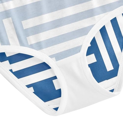 Toddler Girl Briefs, Blue White Stripes Girls Underwear Cotton, 2–8 Years4