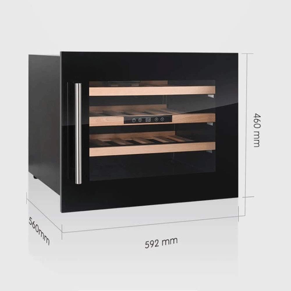 24-Bottle Intelligent Wine Cooler, Built-in Wine Cabinet with Beech Wood Shelves, Compressor Refrigeration, UV Cut, Touch Screen Temperature Control