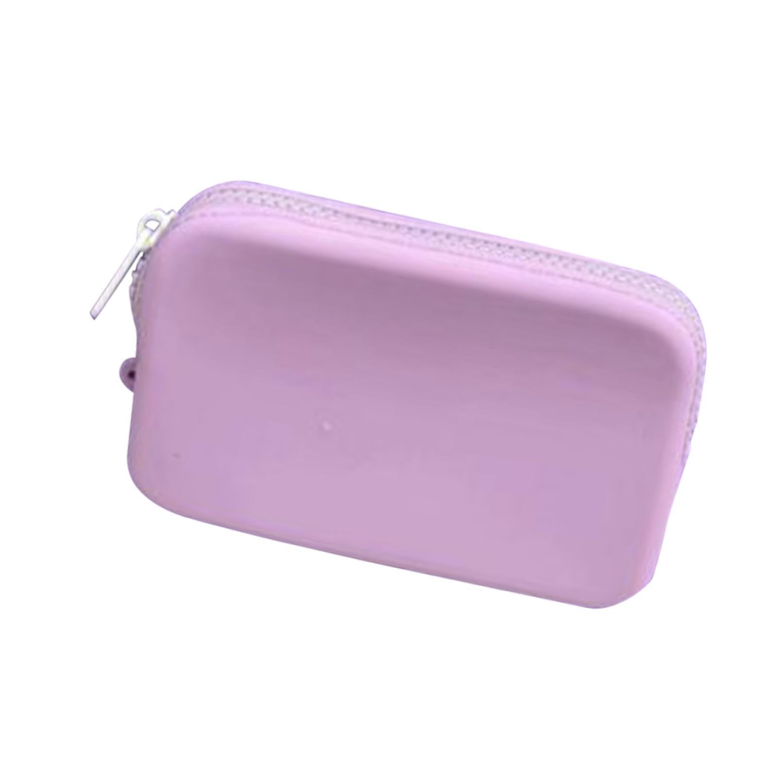 Silicone Insert Purse for Beach Tote Bag Card Holder Waterproof Card Case Light Purple-image-47