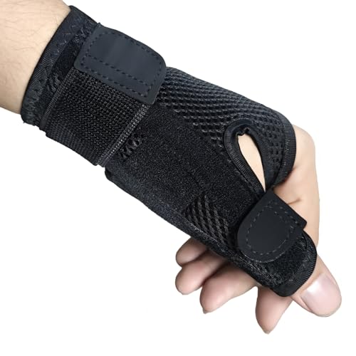 YYAQZD Muñequera Pulgar, Ferula Pulgar, Mano Derecha e Izquierda - Férula Dedo Pulgar para Artritis, Tendinitis, Alivio del Dolor del Túnel Carpiano y Esguince de Pulgar (Negro)