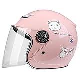 Kids Cute Helmet 7-16 Years Old Boys Girls Motorcycle Half Helmet for Youth Children Retro Vespa 3/4 Jet-Helmet Scooter Cruiser Moped Sunscreen Helmet Applicable to Summer DOT Approved-G-52-55cm