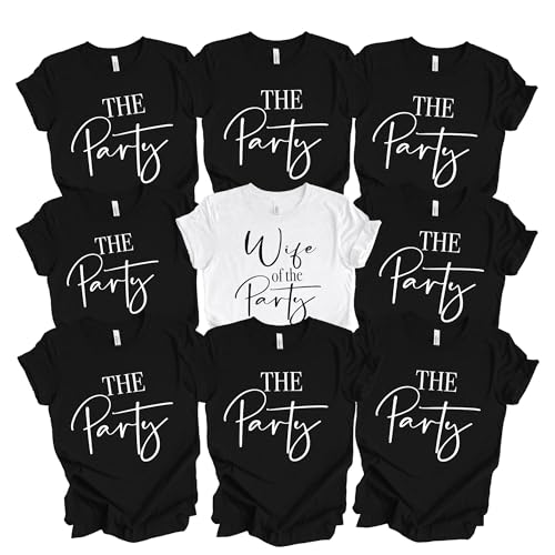 Bachelorette Party Shirts Wife of The Party & The Party Matching Funny Bridal Party T Shirts Party in Nashville Austin Vegas Black