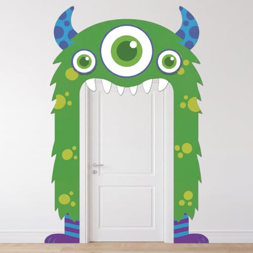 Funrous Monster Door Banner Monster Party Decor Cartoon Birthday Supplies