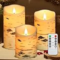 QQFCTOO Flameless Candle 3Pack 4" 5" 6" Outdoor Indoor Pillar 3" Diameter Battery-Powered Flashing Candle Includes 10 Keys Remote Timer Function Battery Operated Candles