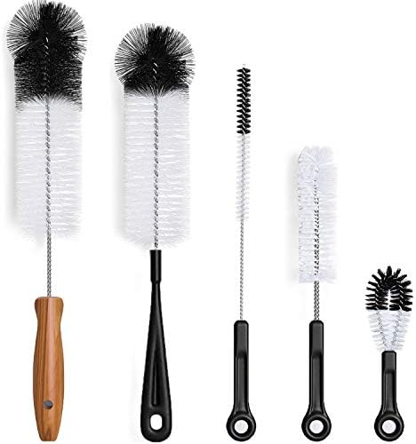 Bottle Brush Cleaner 5 Pack, Long Water Bottle and Straw Cleaning Brush, Kitchen Wire Scrub Set for Washing Different Diameters and Sizes