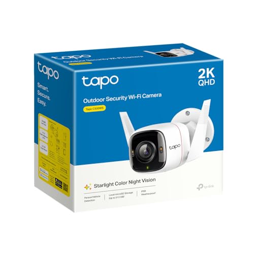 TP-LINK Tapo 4Mp 2K Qhd(2560X1440) Outdoor CCTV Security Wi-Fi Smart Camera -Alexa Enabled -Weatherproof -Full Color Starlight Night Vision -2-Way Audio -Up to 512Gb Sd Storage -C320Ws- White 7 41uCbFQ3SLL