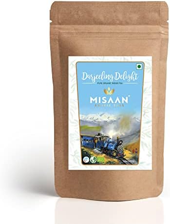 MISAAN Darjeeling Delight,Black Tea Organic And Natural Darjeeling, Loose Whole Leaf Tea 100% Certified Organic 100g