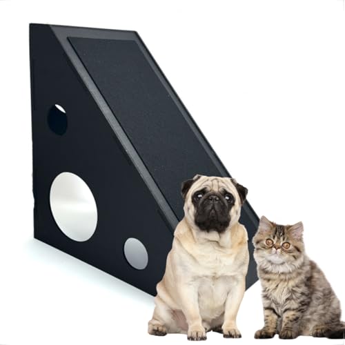 Rampa Grande Pet Em Mdf Preto e Carpete Antiderrapante Para Cães e Gatos