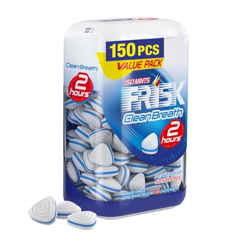Frisk Clean Breath, Caramelle Dure Gusto Peppermint, Senza Zucchero, Due Ore Di Freschezza, Microcompresse Con Zinco, Con Edulcoranti, 150 Caramelle, 